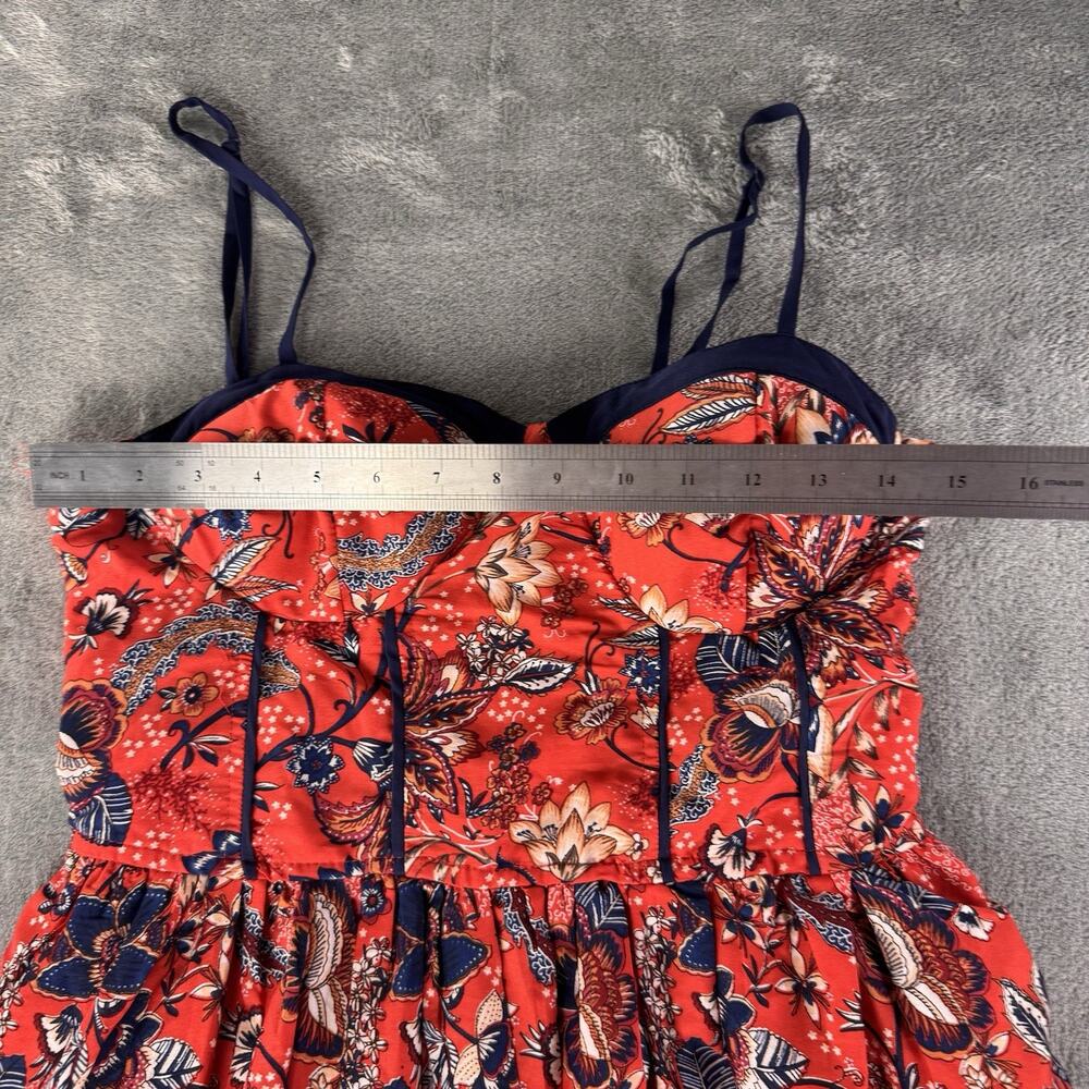 b.o.g. collective women's L red floral padded cup sundress smocked back NWOT - Picture 8 of 11